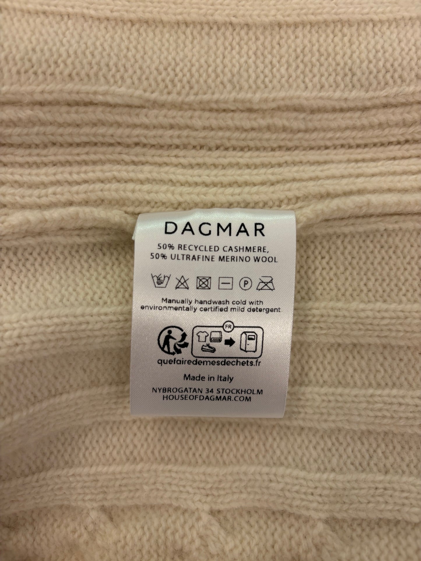 DAGMAR Cable-knit Polo Sweater Size S