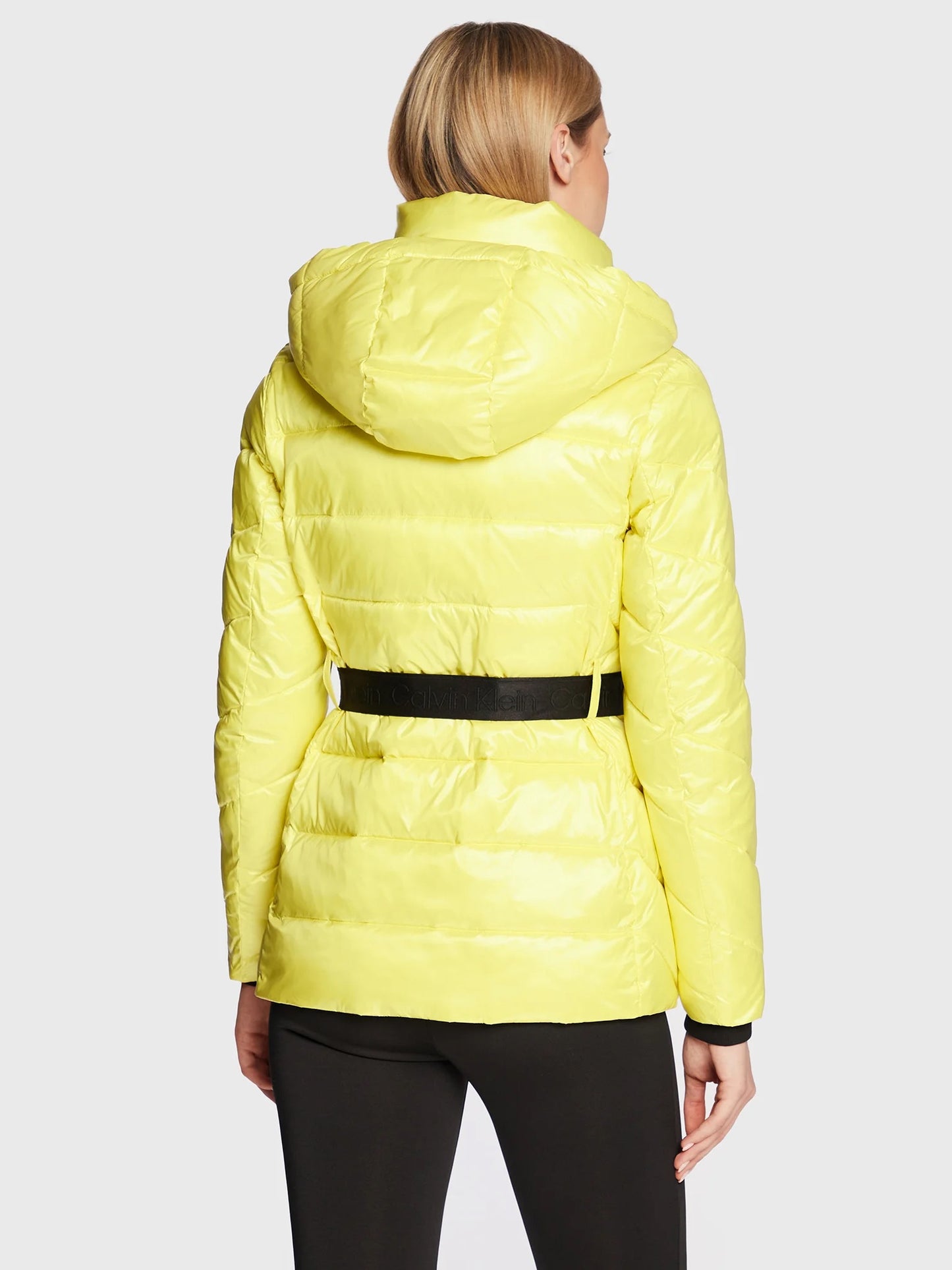 CALVIN KLEIN Belted Down Jacket Yellow Size XS/S