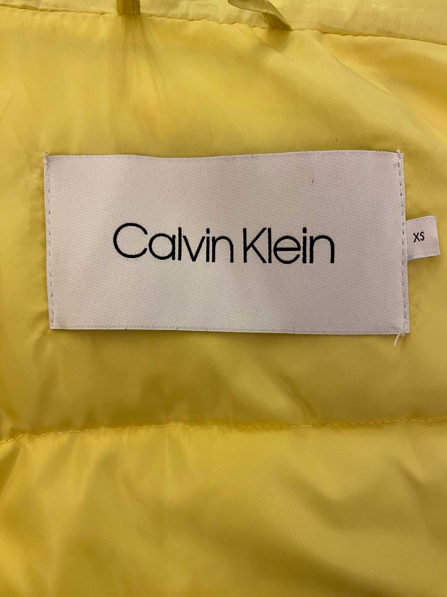 CALVIN KLEIN Belted Down Jacket Yellow Size XS/S