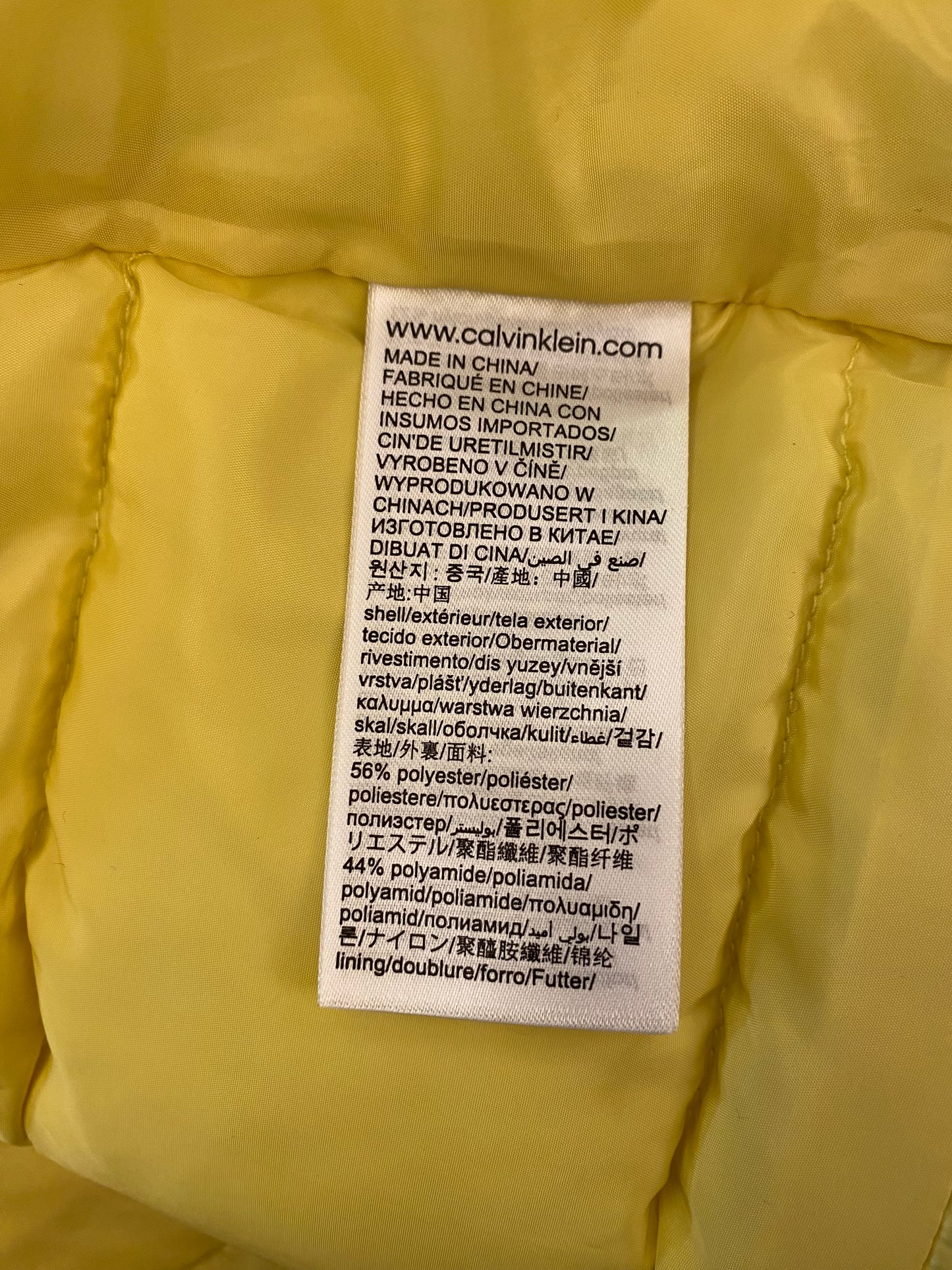 CALVIN KLEIN Belted Down Jacket Yellow Size XS/S