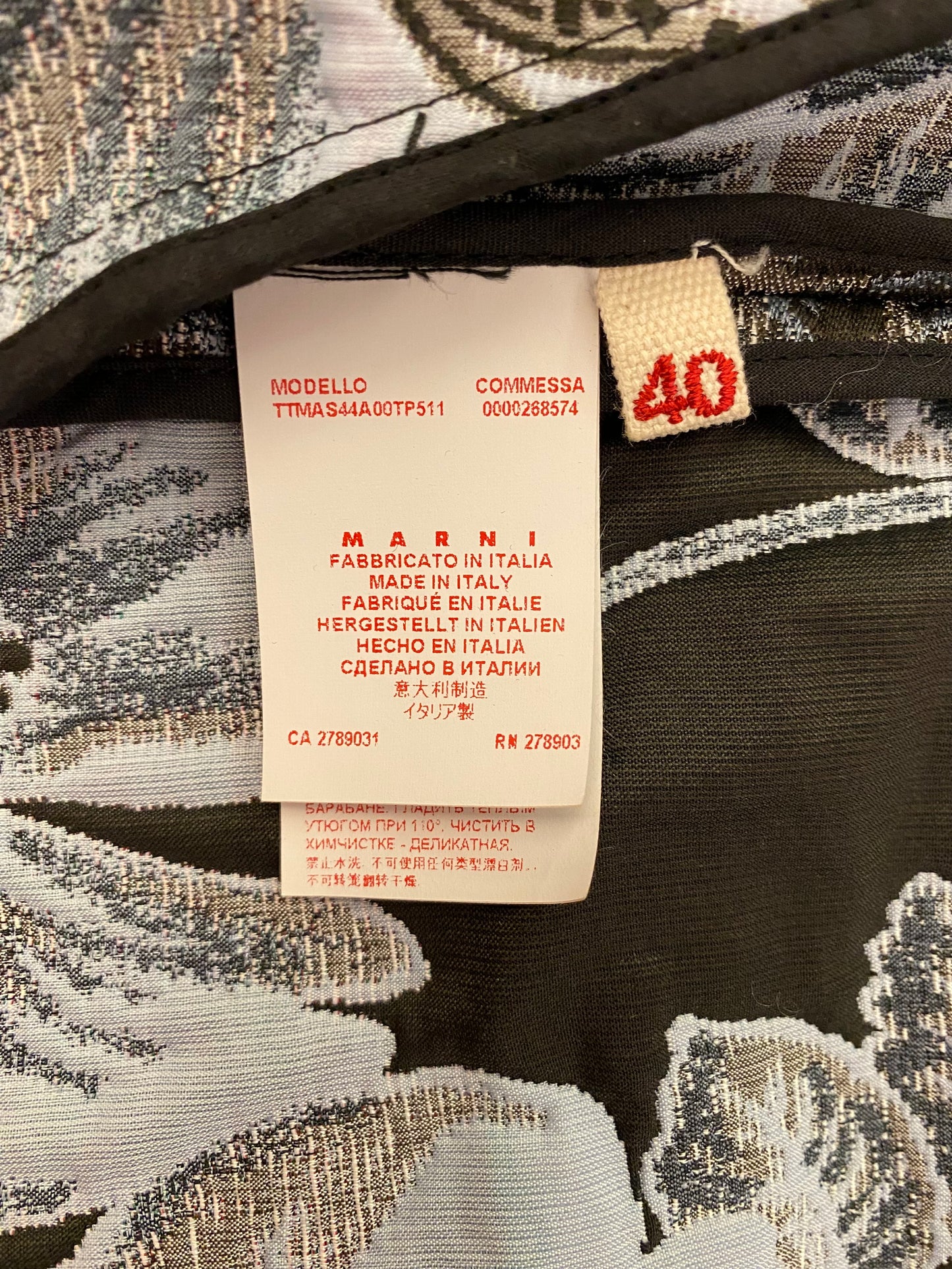 MARNI Floral Jacquard Top Size It 40