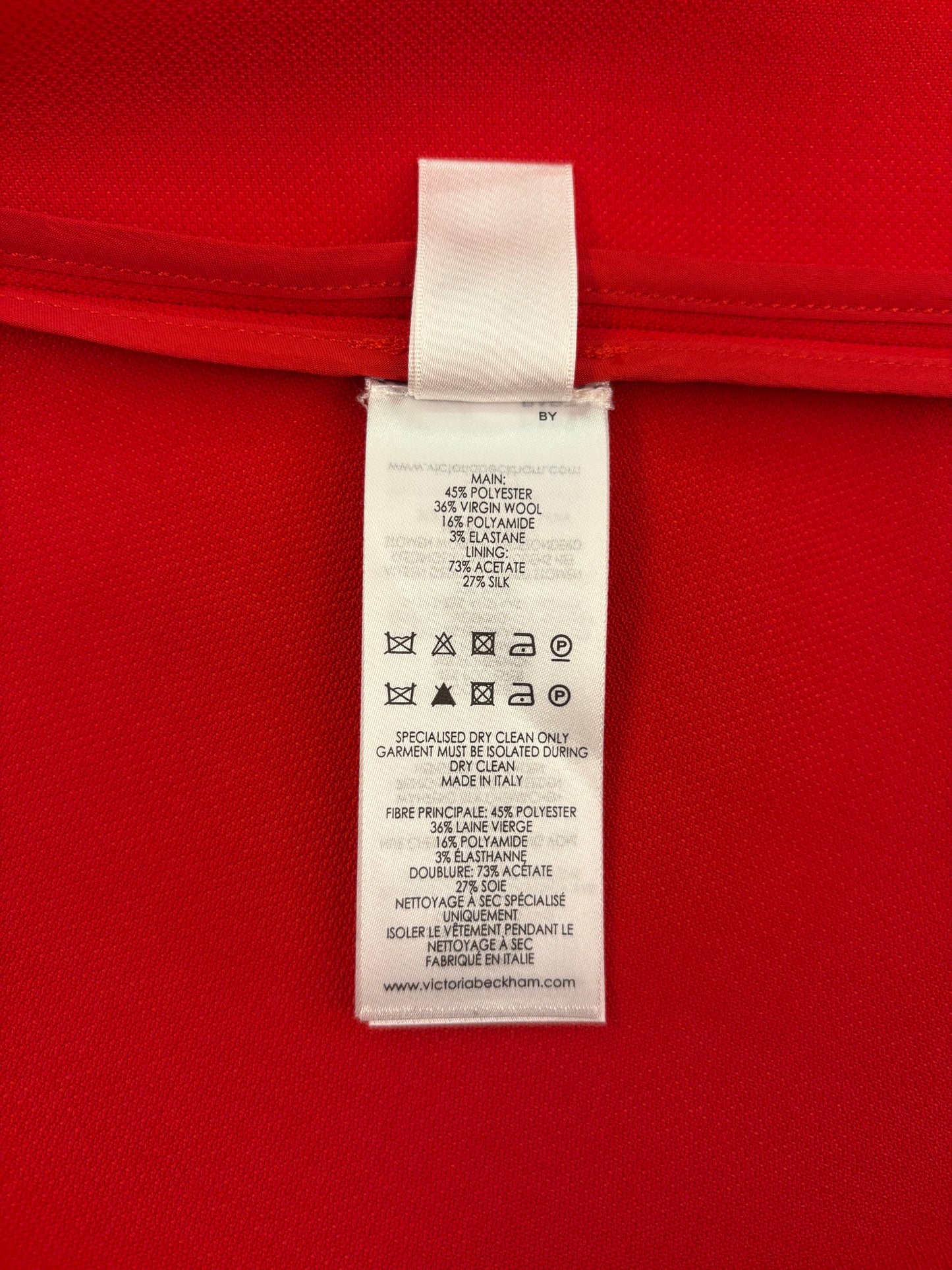 VICTORIA BECKHAM Flared A-Line Skirt Red Size FR 42