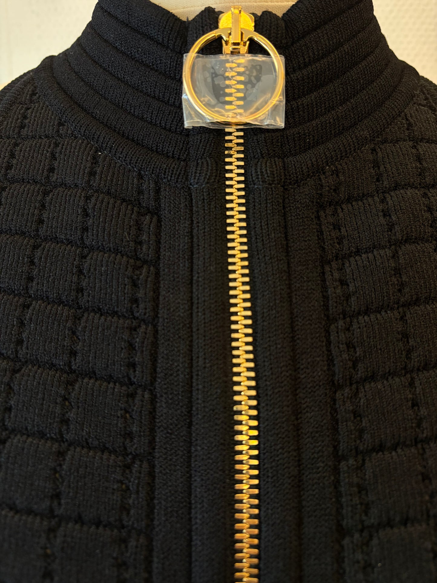BALMAIN Knit Sleeveless Zip-Front Dress Size S
