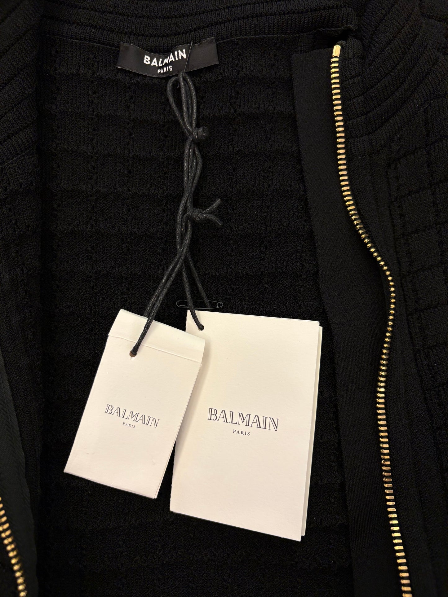 BALMAIN Knit Sleeveless Zip-Front Dress Size S