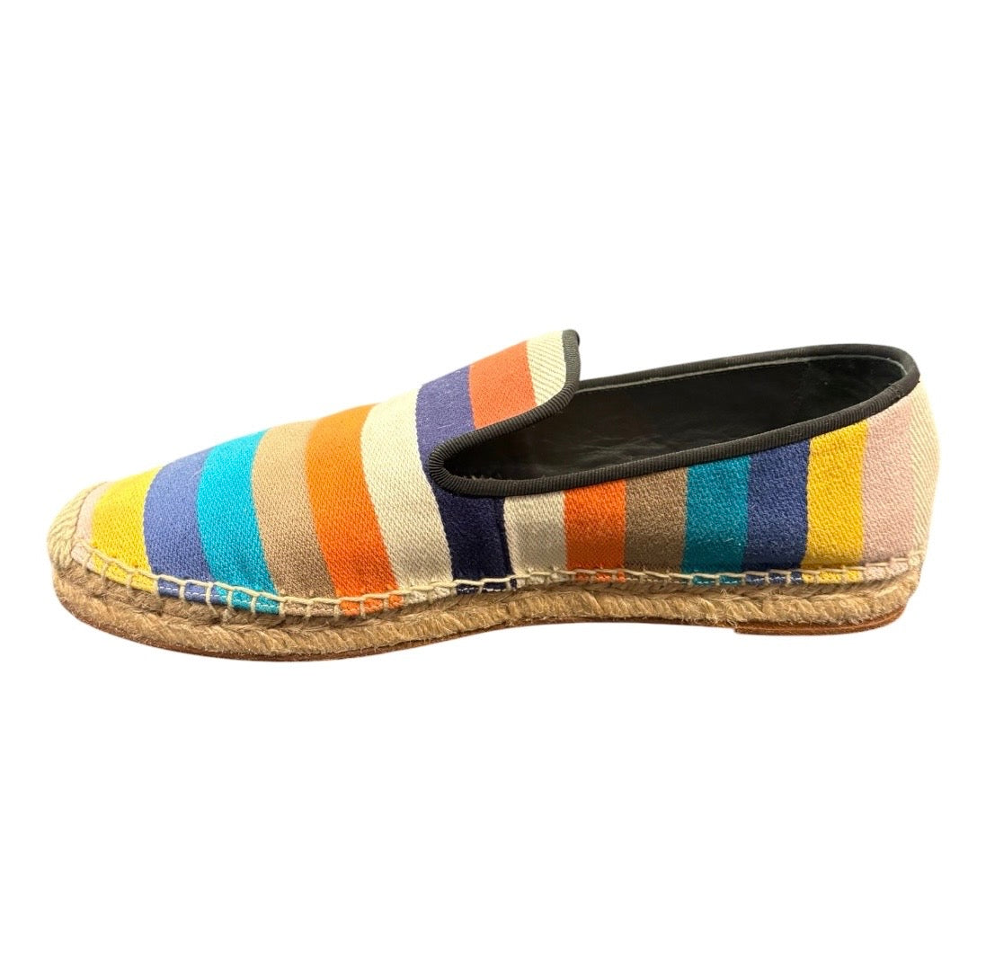 CÉLINE Striped Canvas Espadrilles Size 39