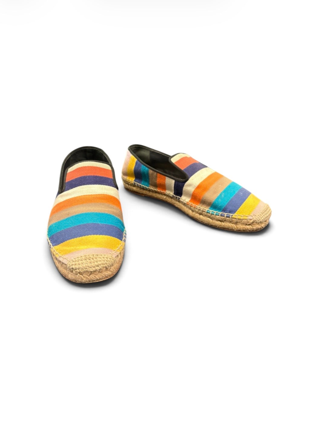 CÉLINE Striped Canvas Espadrilles Size 39