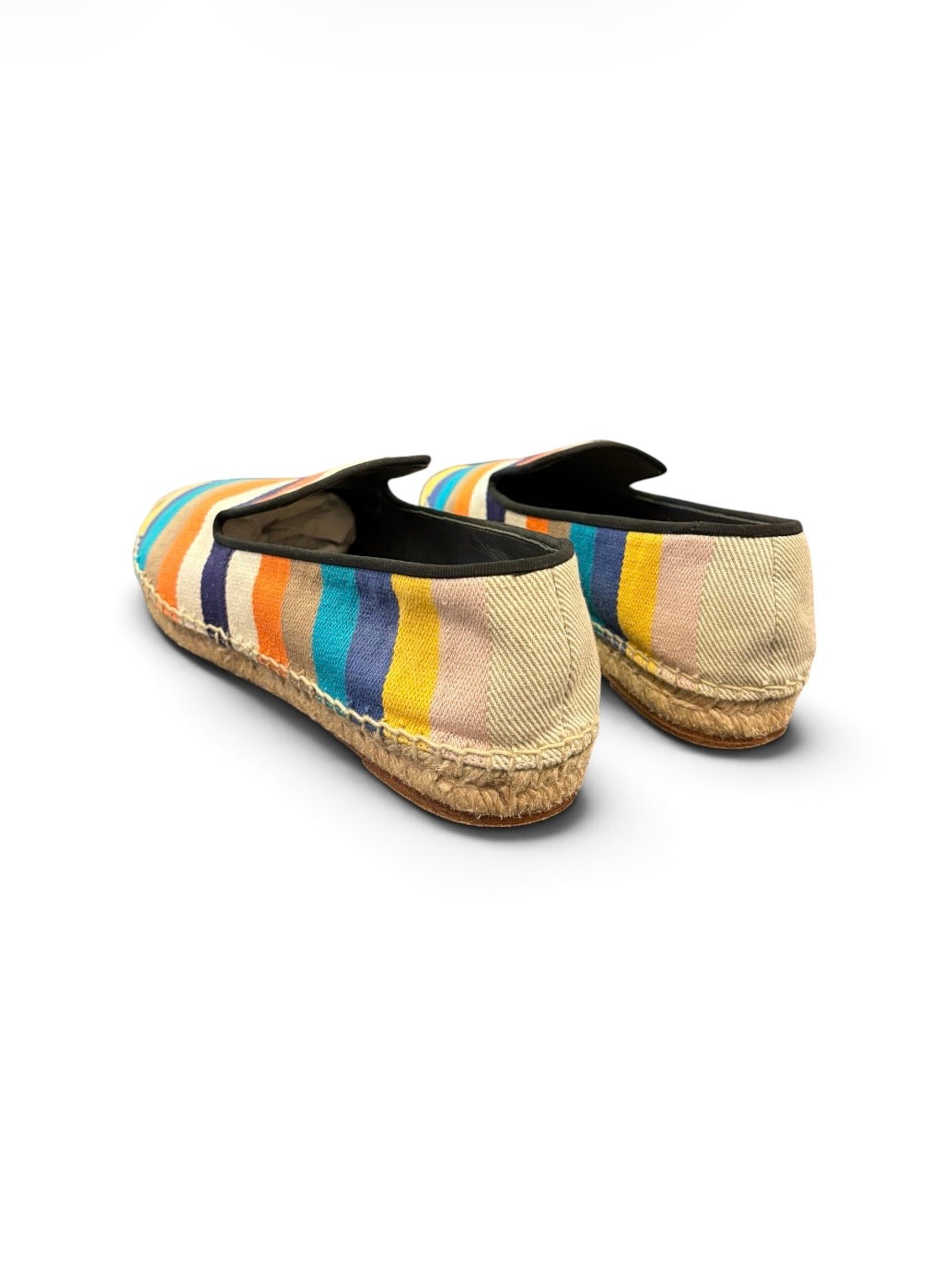 CÉLINE Striped Canvas Espadrilles Size 39