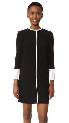 VICTORIA BECKHAM Pleated Cuff Mini Dress Size EU 40