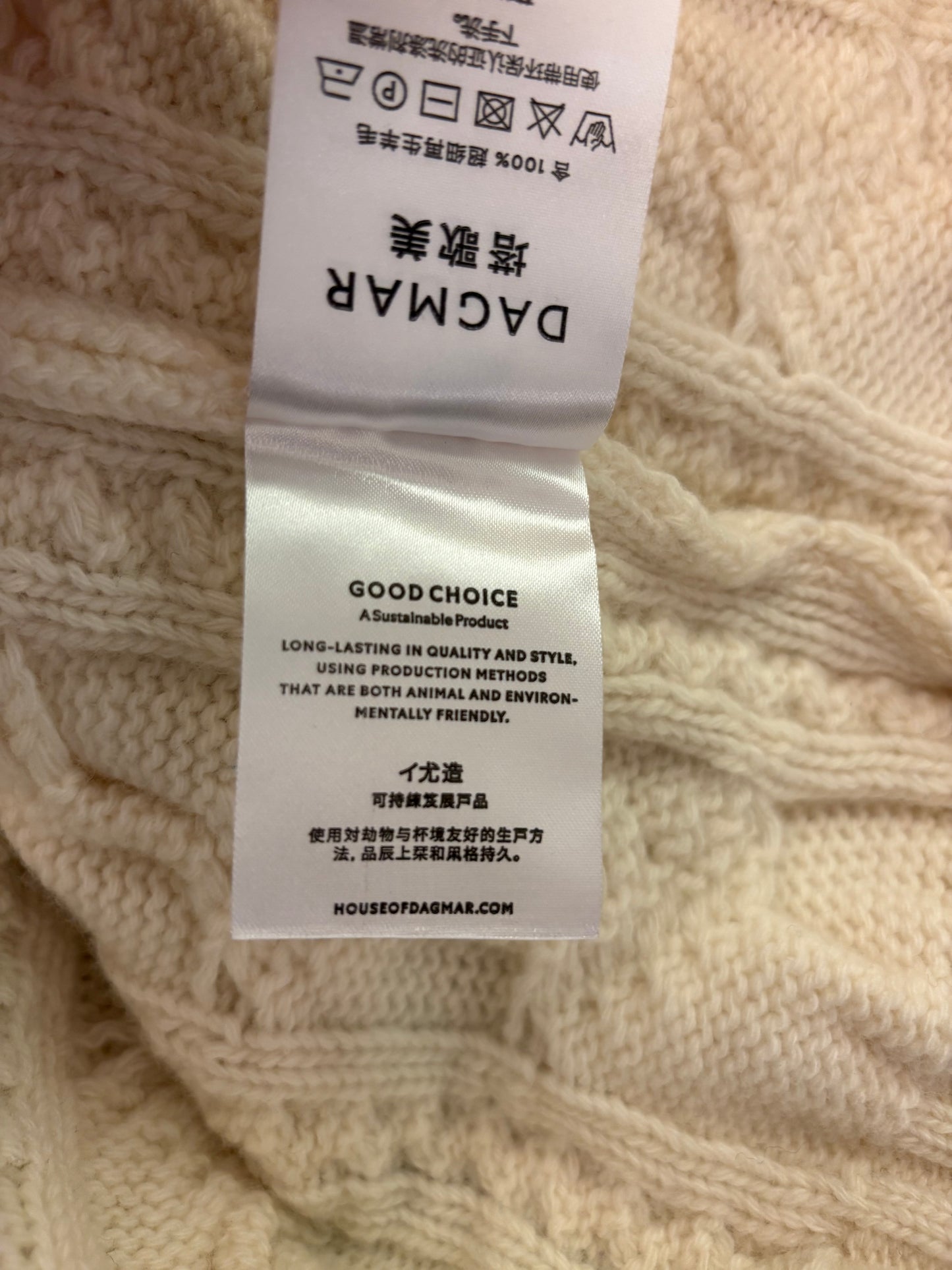 DAGMAR Cable-Knit Sweater Size S