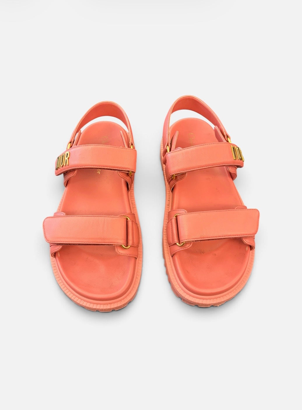 DIOR Dioract Sandals in Coral Pink Calfskin Size 37