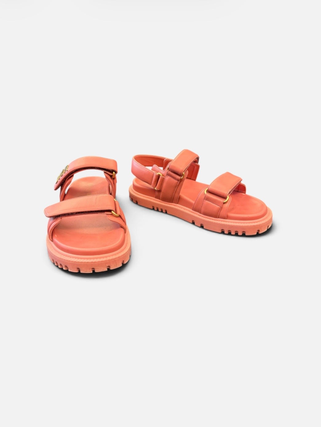 DIOR Dioract Sandals in Coral Pink Calfskin Size 37
