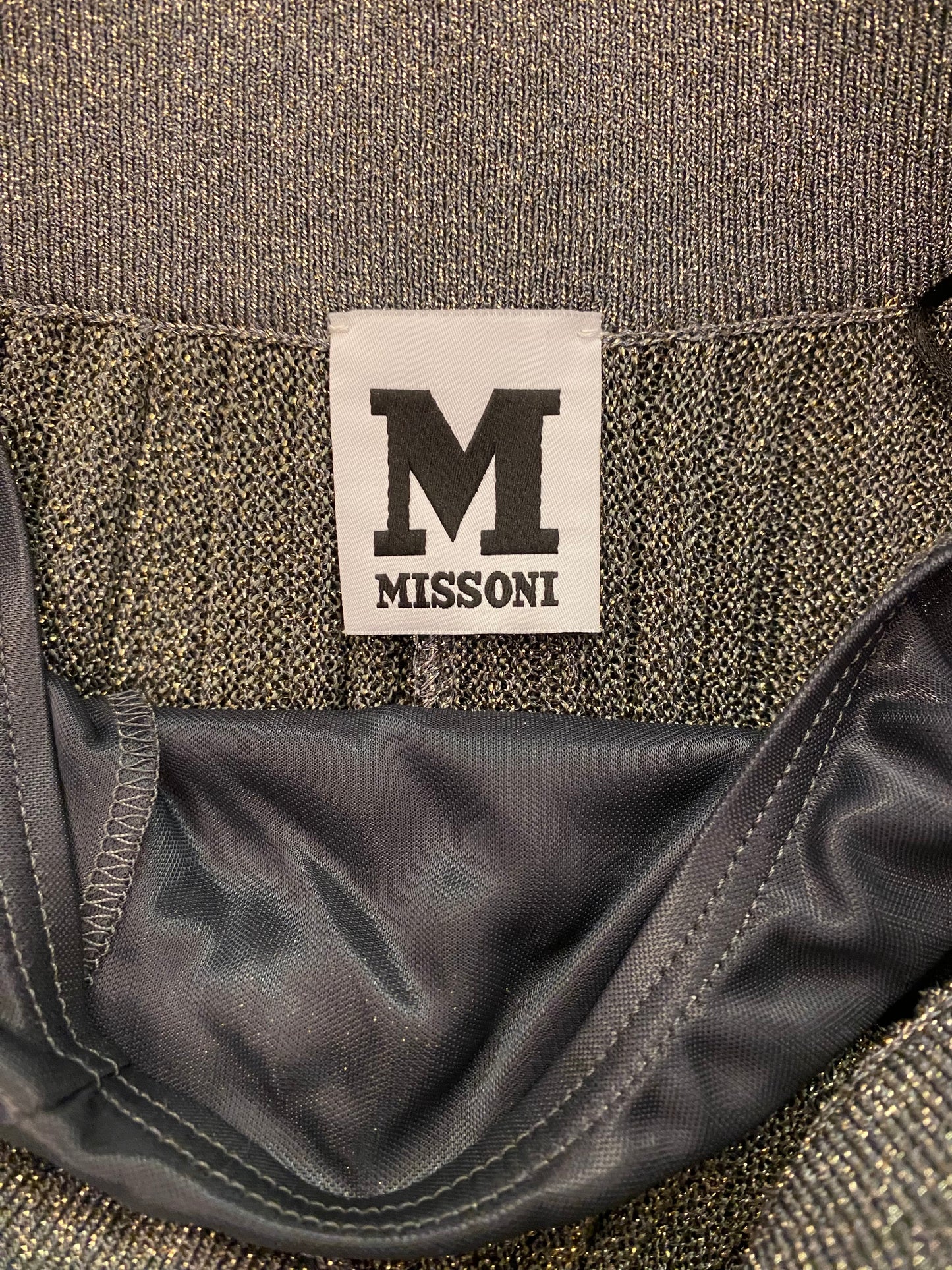 M MISSONI Gold Metallic Trousers Size It 40