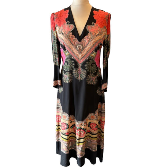 ETRO Floral Paisley Silk Midi Dress Size IT 44