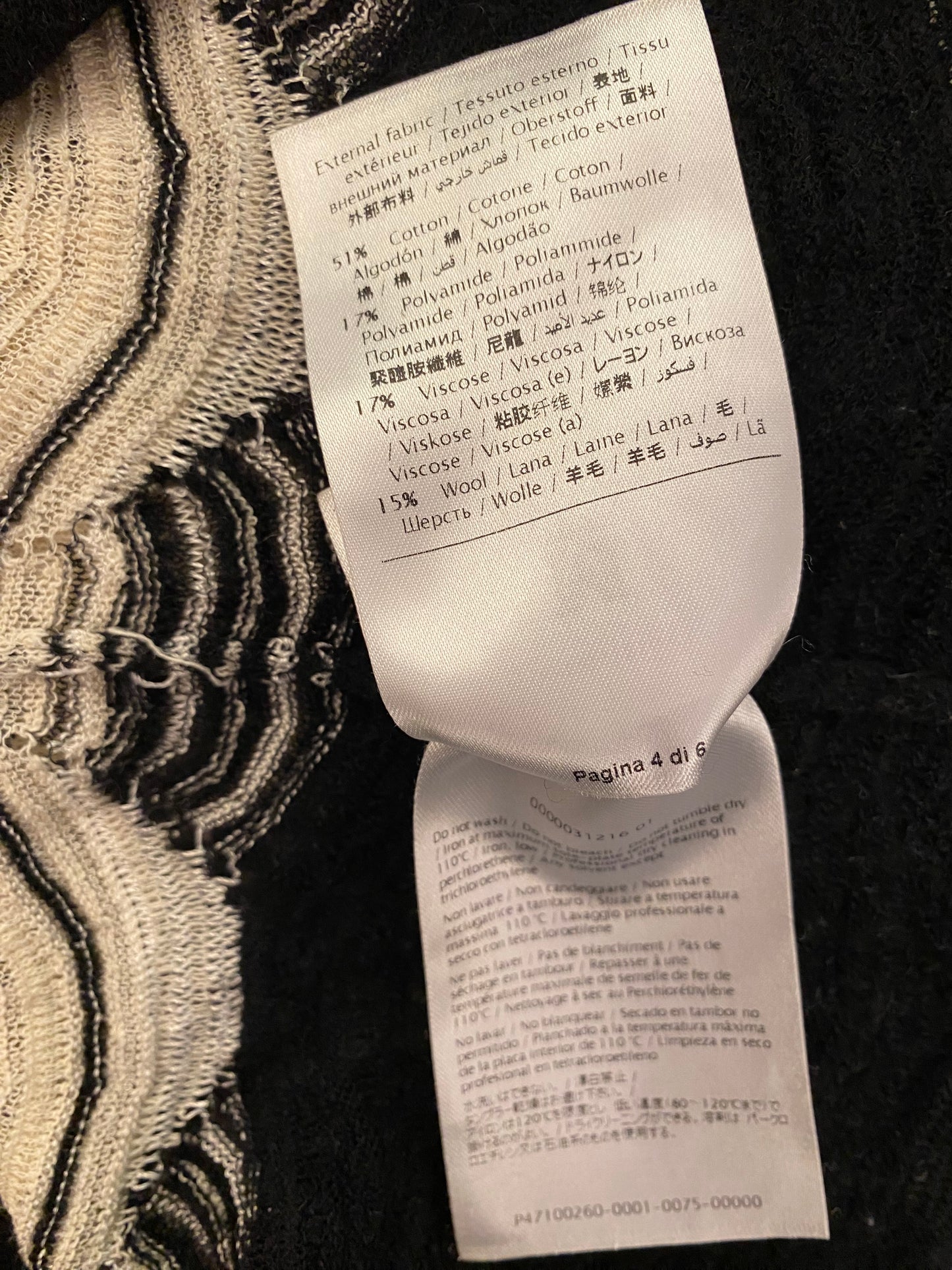 M MISSONI Knit Sweater Size It 42