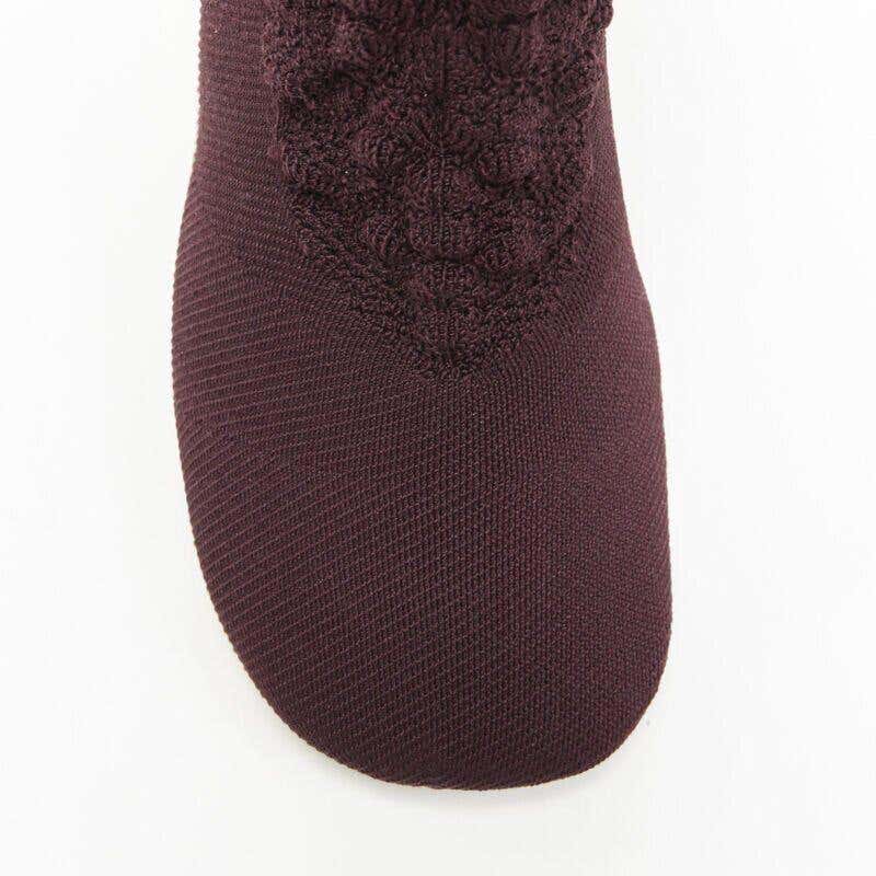 CÉLINE Knitted Boots in Burgundy Size 38