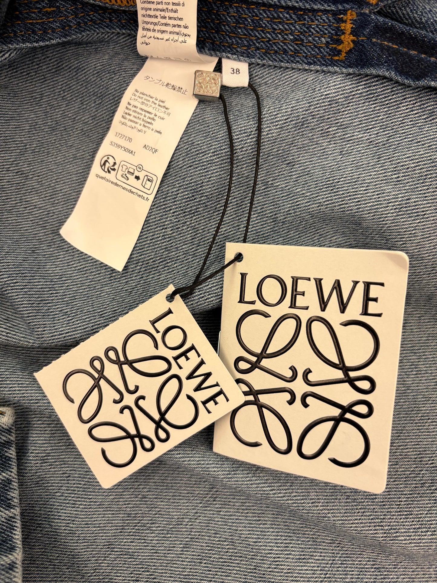 LOEWE (NWT) Anagram Denim Jacket Size 38