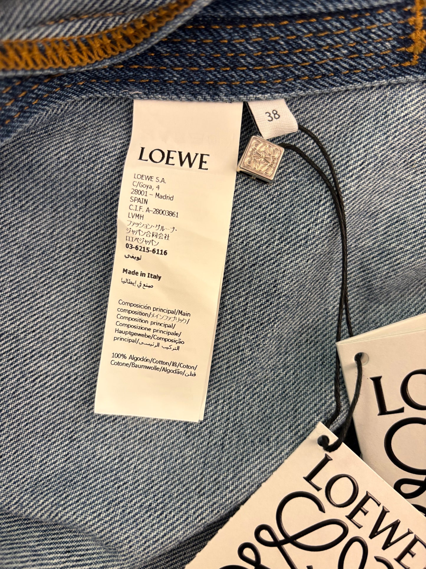 LOEWE (NWT) Anagram Denim Jacket Size 38