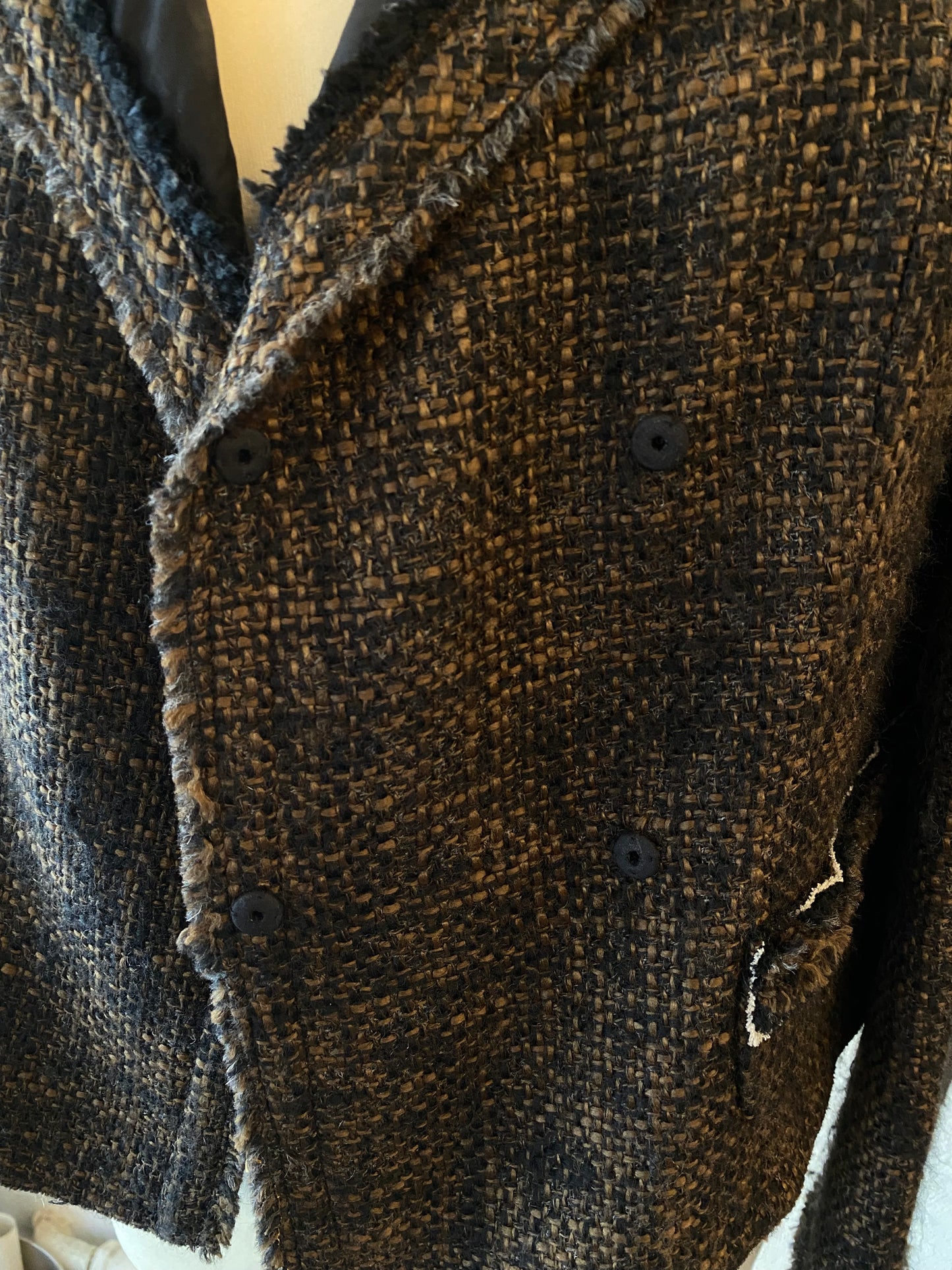 PRADA Vintage Tweed Cropped Jacket Size It 42 Eu 38