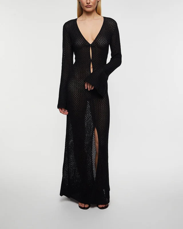 THE GARMENT Tanzania Open-Knit Maxi Dress Size 8
