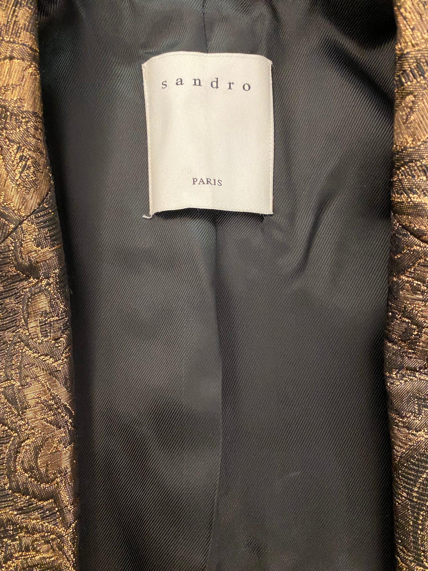 SANDRO Jacquard Dark Gold Blazer Size 40