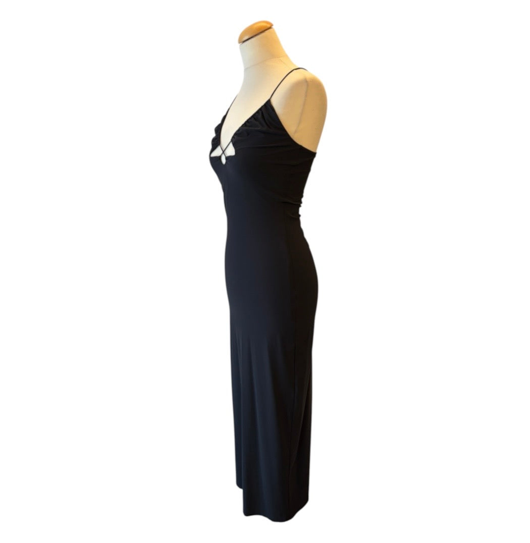 AMAZUÌN Ruched Halter Maxi Dress Black Size S
