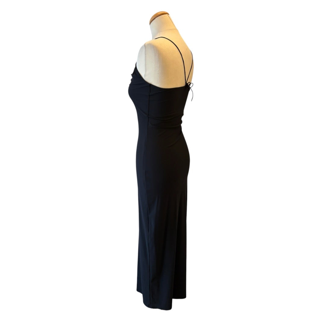 AMAZUÌN Ruched Halter Maxi Dress Black Size S