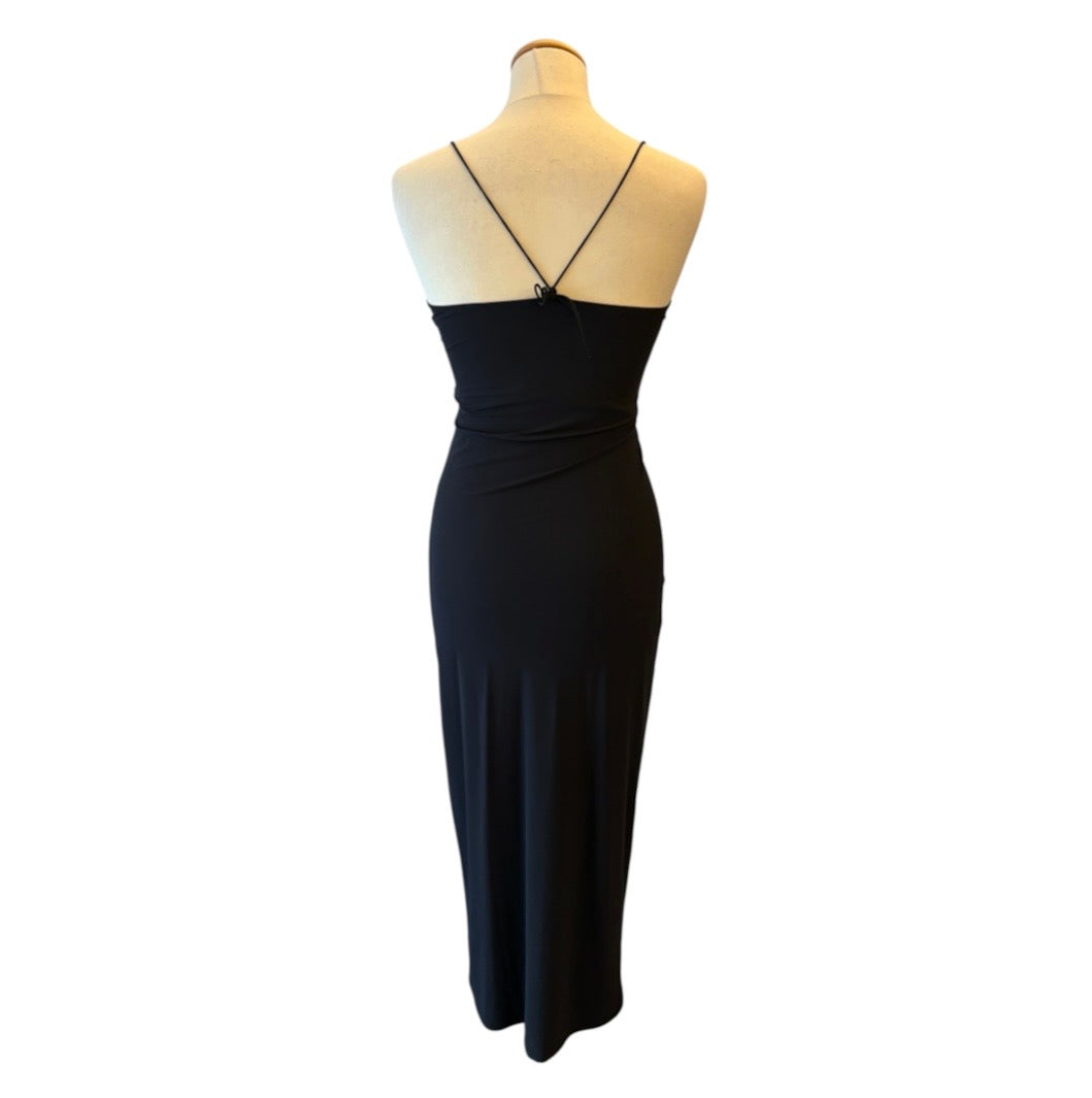 AMAZUÌN Ruched Halter Maxi Dress Black Size S