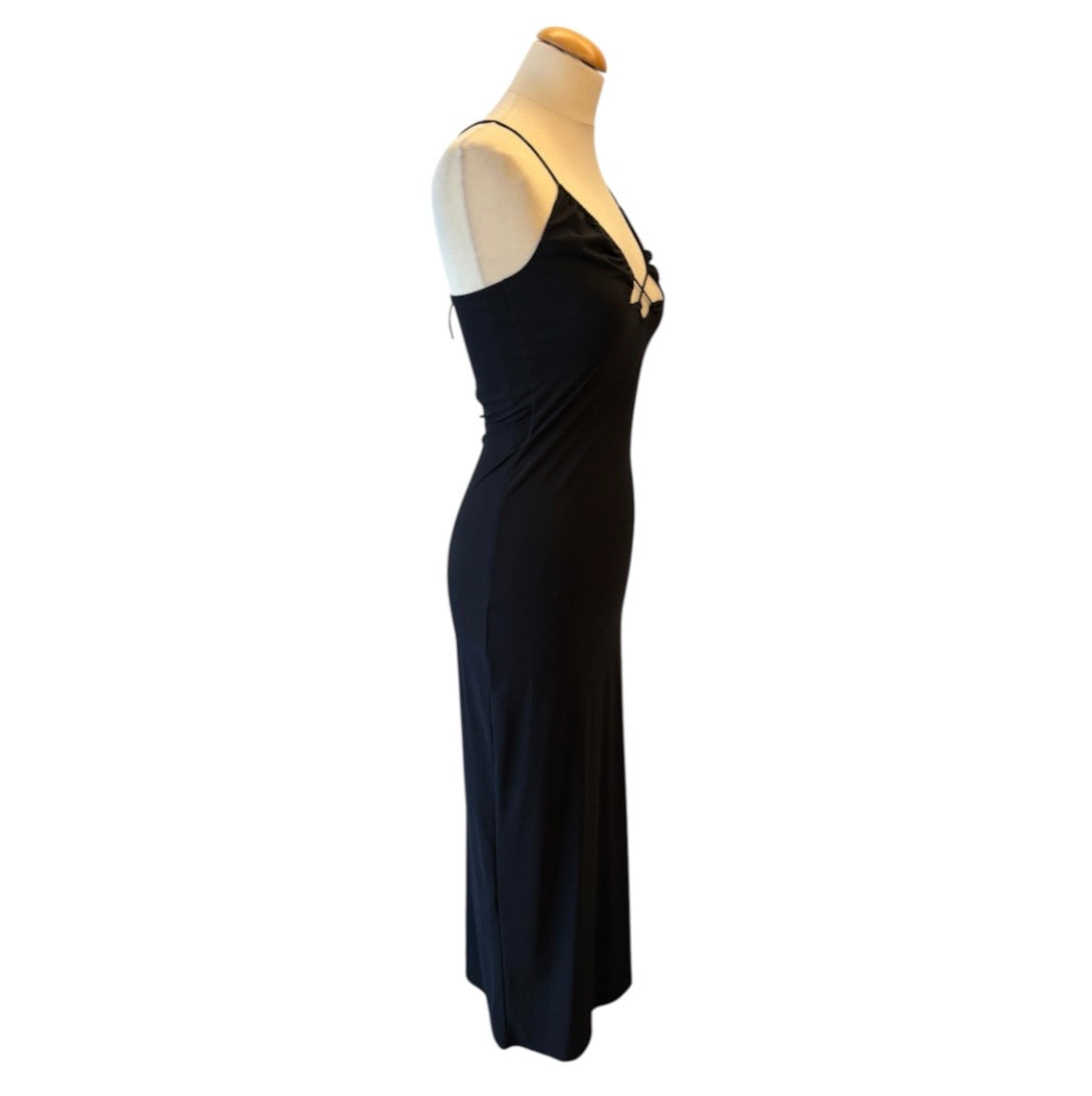 AMAZUÌN Ruched Halter Maxi Dress Black Size S