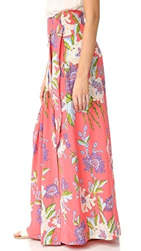 DIANE VON FURSTENBERG Maxi Floral Print Silk Wrap Skirt Size 8