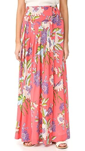 DIANE VON FURSTENBERG Maxi Floral Print Silk Wrap Skirt Size 8