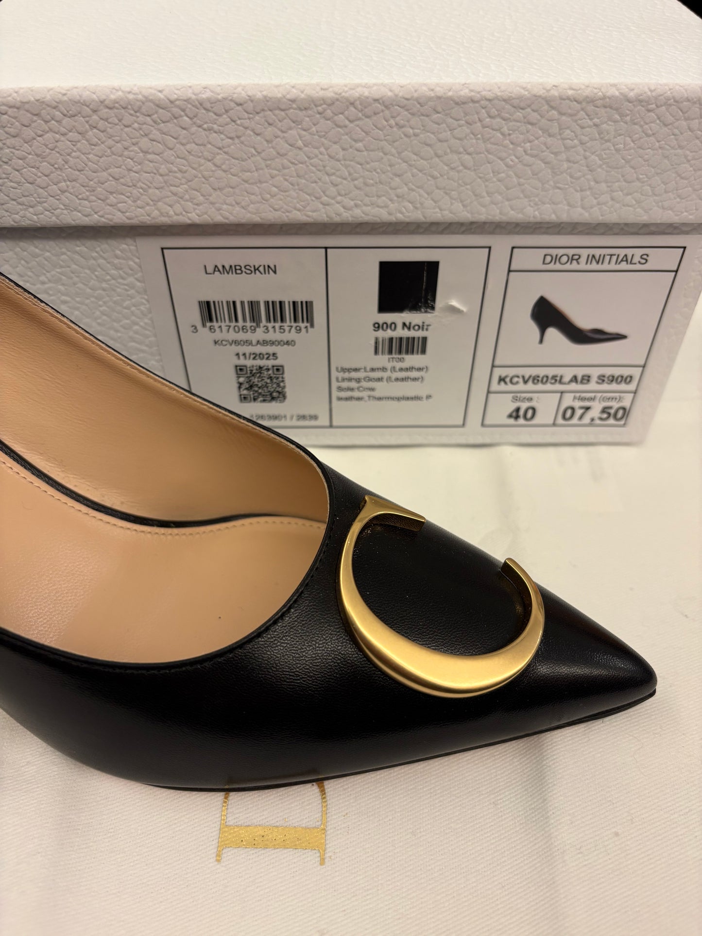 DIOR Initials Lambskin Pumps - Black Size 40