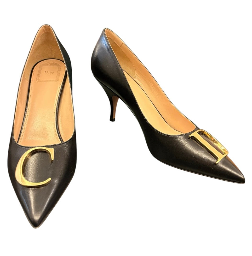 DIOR Initials Lambskin Pumps - Black Size 40