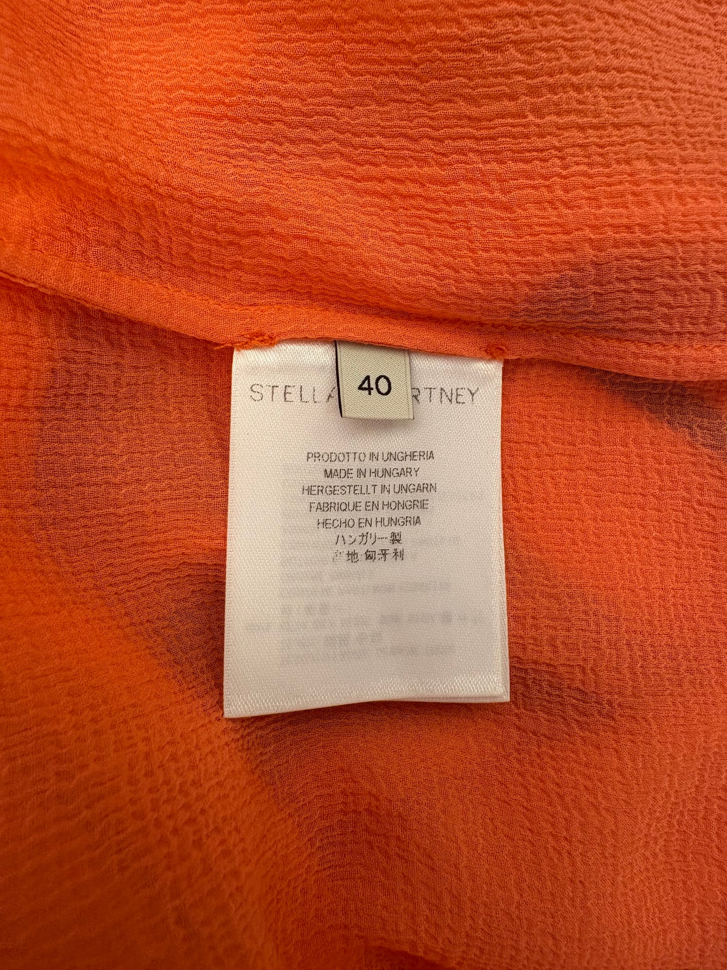 STELLA McCARTNEY Silk Pocket Blouse - Coral Orange Size S