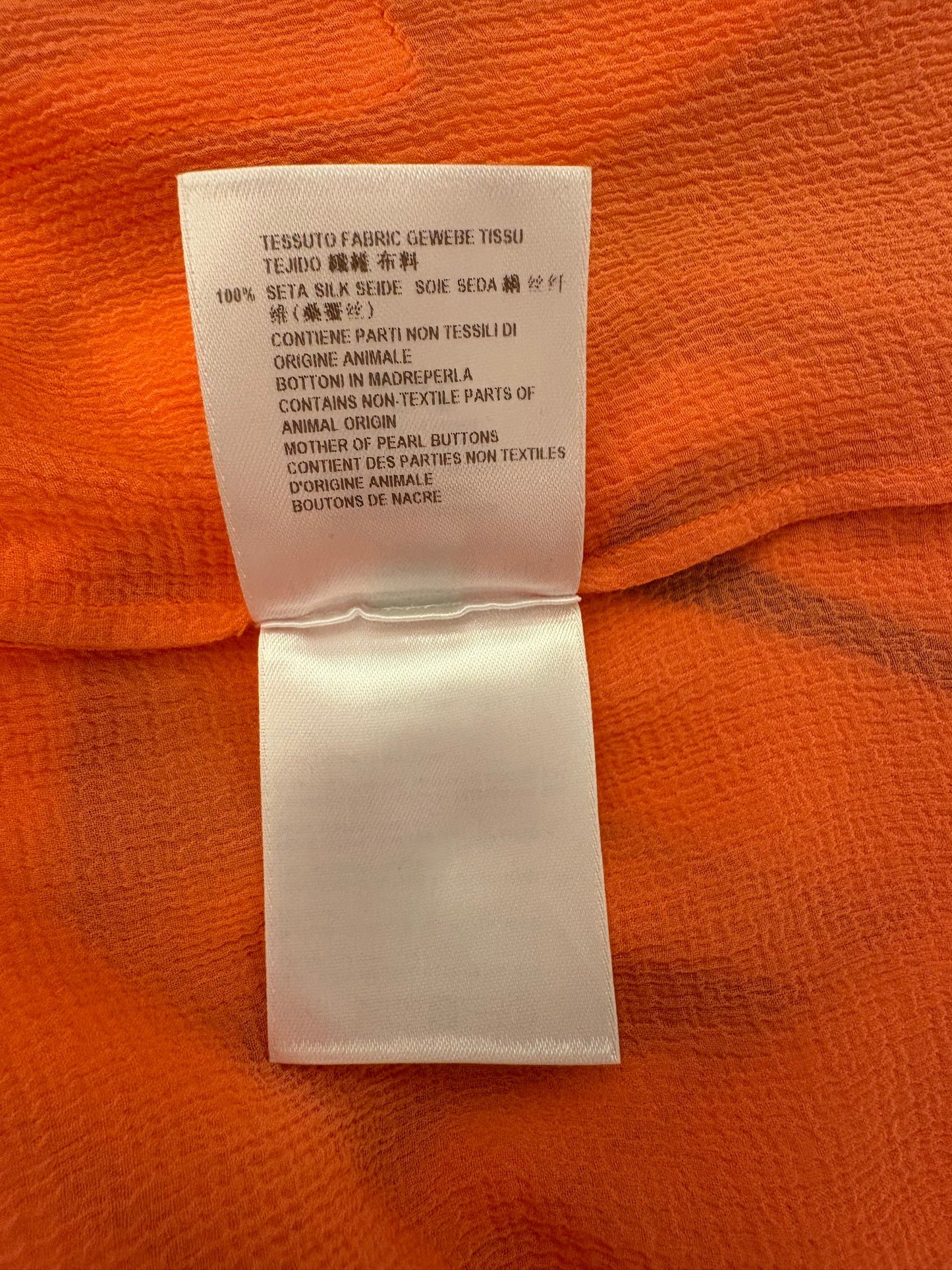 STELLA McCARTNEY Silk Pocket Blouse - Coral Orange Size S