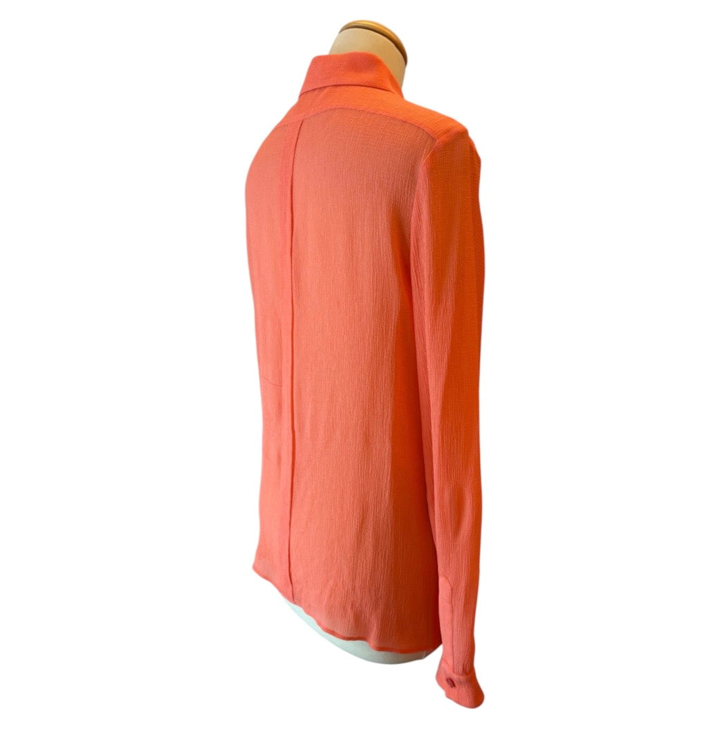 STELLA McCARTNEY Silk Pocket Blouse - Coral Orange Size S