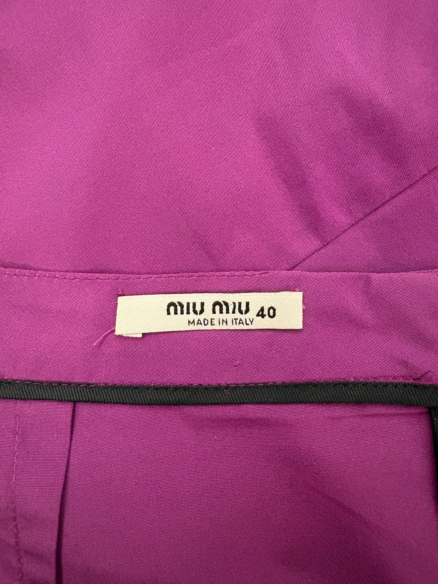 Miu Miu Archival Purple Pleated Mini Skirt Size IT 40 (Y2K / 2008)