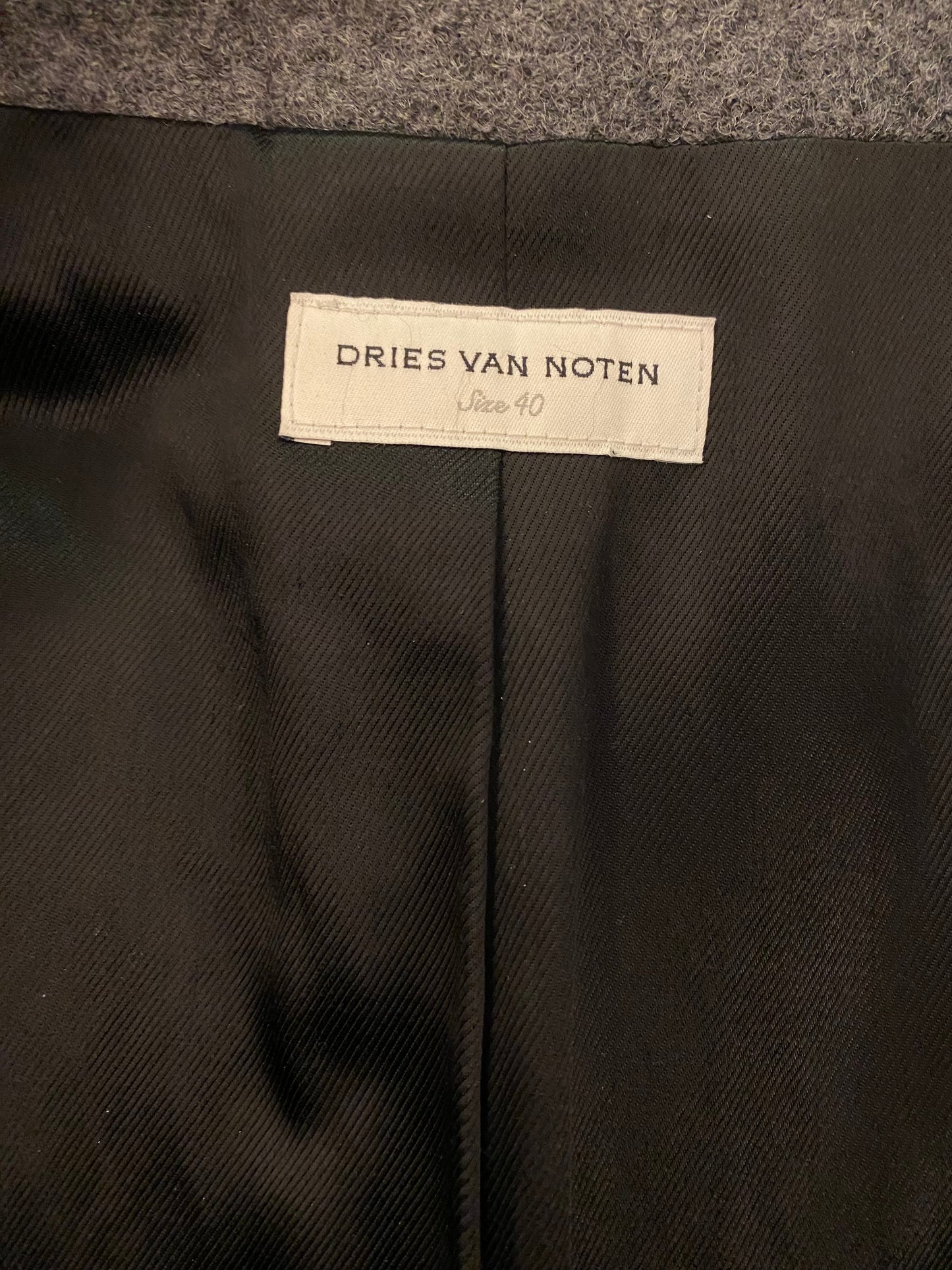 DRIES VAN NOTEN Wool Grey Coat Size 40