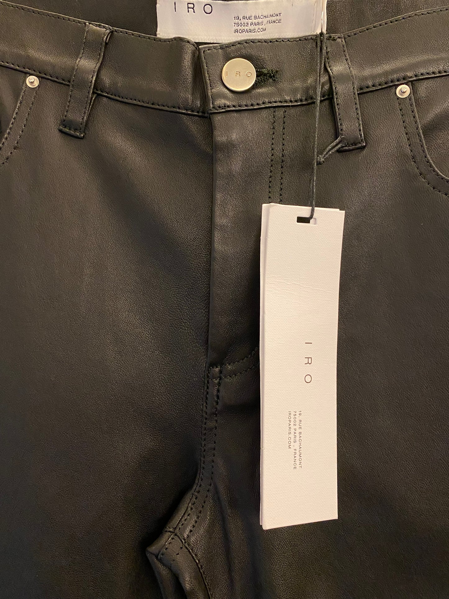 IRO Zaslim Leather Slim-fit Pants Size 40