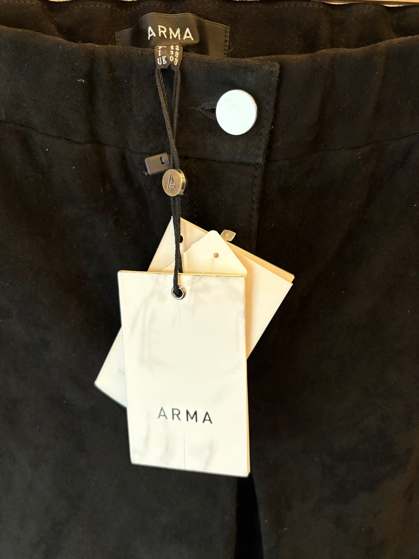 ARMA (NWT) Suede Leather Pants Black Size 34