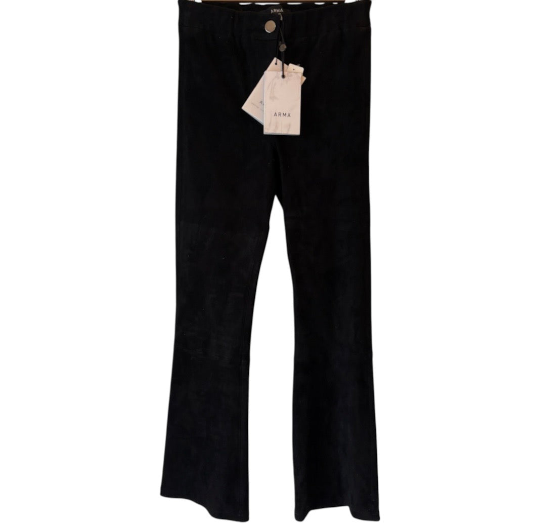 ARMA (NWT) Suede Leather Pants Black Size 34