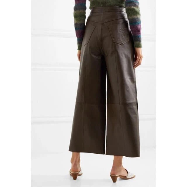REMAIN Birger Christensen (NWT) Wide Leather Pants Size 34