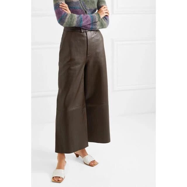 REMAIN Birger Christensen (NWT) Wide Leather Pants Size 34