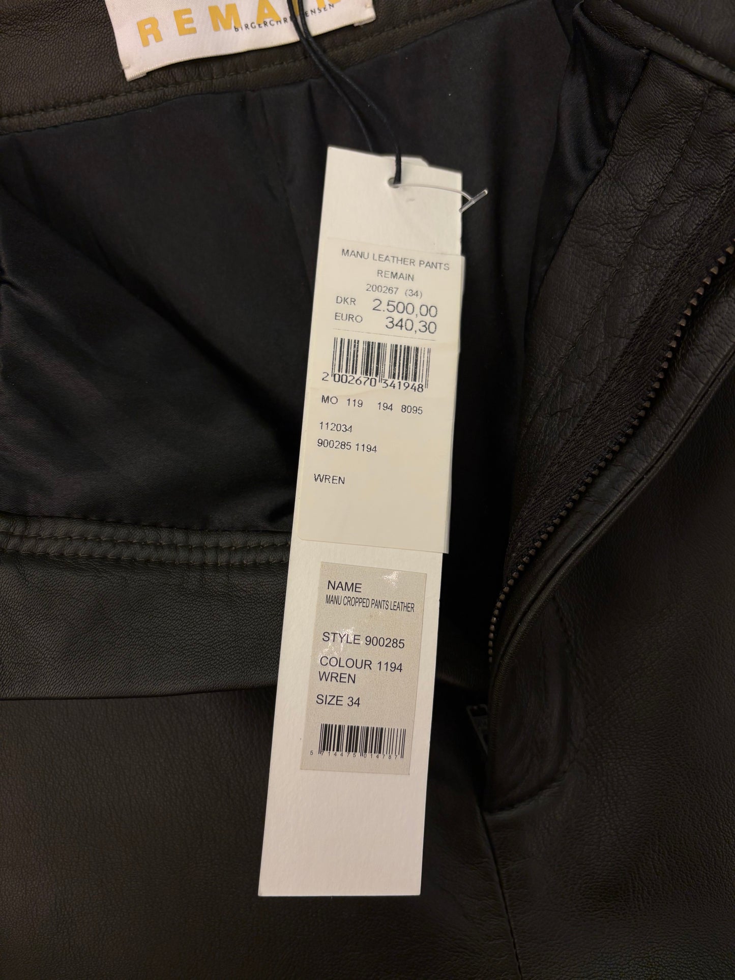 REMAIN Birger Christensen (NWT) Wide Leather Pants Size 34