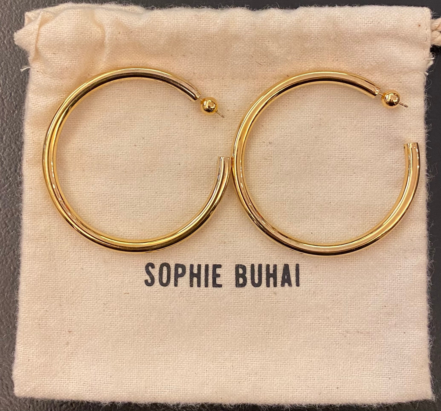 SOPHIE BUHAI Golden Large Everyday Hoop Earrings