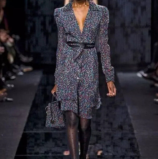 DIANE VON FURSTENBERG Multicolored Confetti Silk Dress Size 6