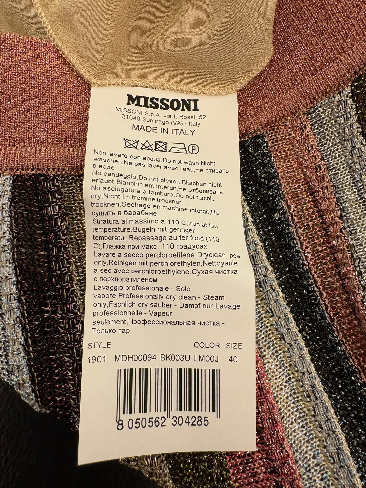 MISSONI Striped Knit Maxi Skirt Size IT 40
