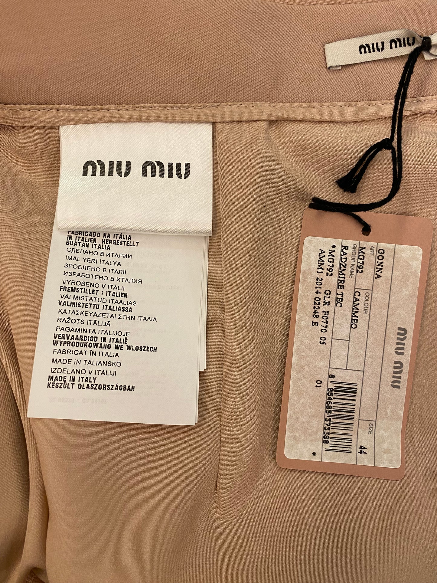 MIU MIU Dusty Pink Pencil Skirt Size It 44 Eu 38