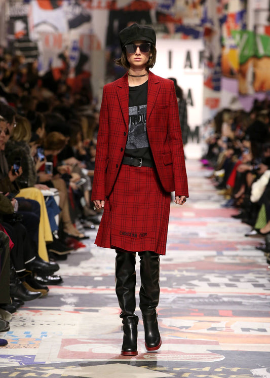 CHRISTIAN DIOR F/W 2018 Virgin Wool Blazer Red Size F 40