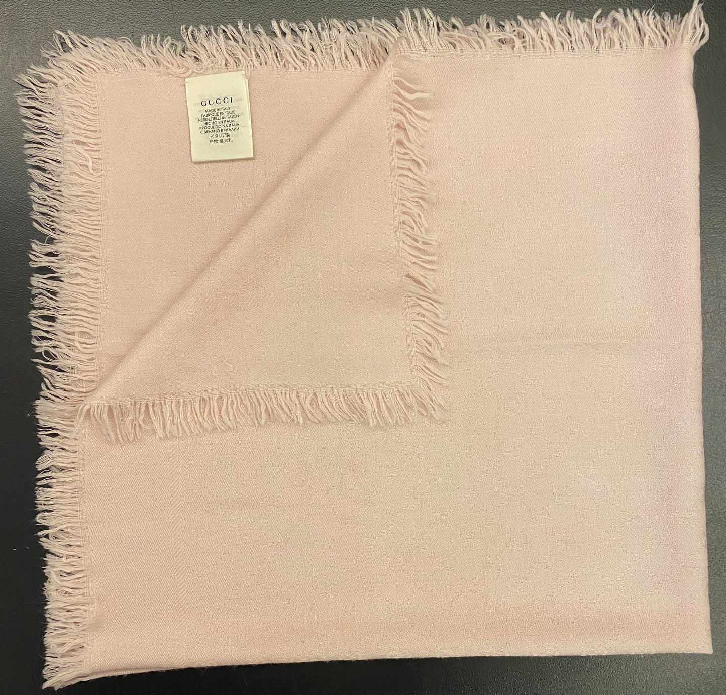 GUCCI Wool Scarf Light Pink 90