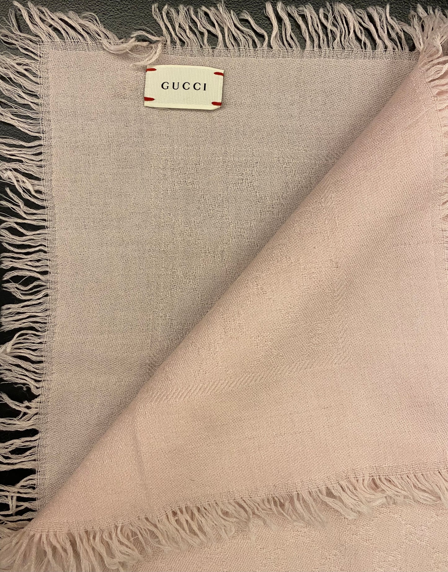 GUCCI Wool Scarf Light Pink 90